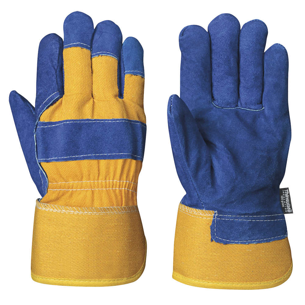 Pioneer 100G Thinsulate Lined Fitter's Cowsplit Gloves | Pack of 12 Pairs Work Gloves and Hats - Cleanflow