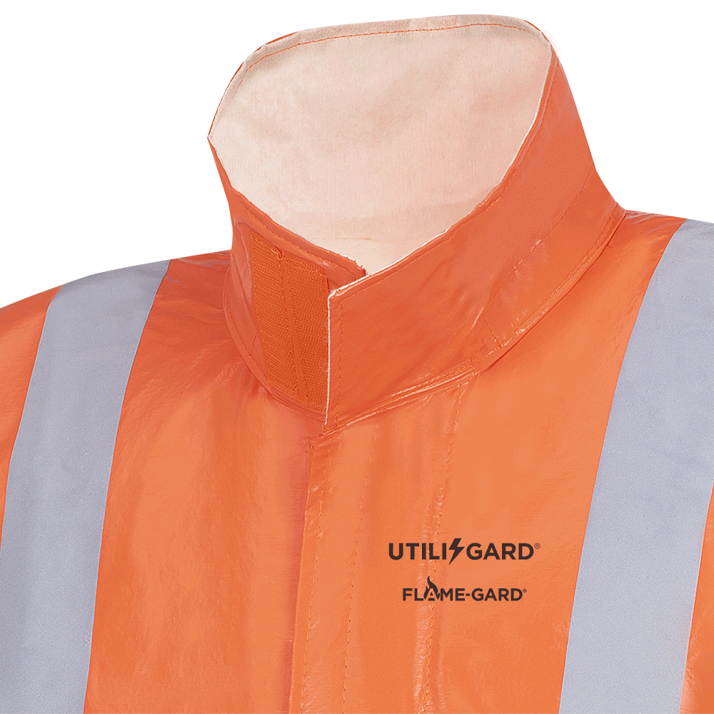Ranpro Utili-Gard® FR/ARC Rated Jacket - PVC Coated Nomex®/Kevlar® | Orange | Sizes XSmall - 4XL Flame Resistant Work Wear - Cleanflow