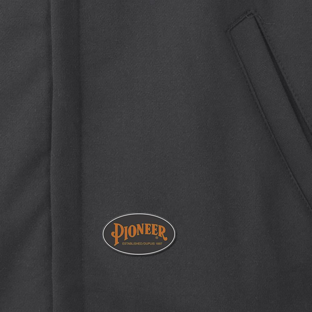 Pioneer Men's Front Zip Hoodie with Detachable Hood 337 Flame-Gard® HRC 2 12 oz Heavyweight Cotton Flame Resistant Black Sizes S-7XL