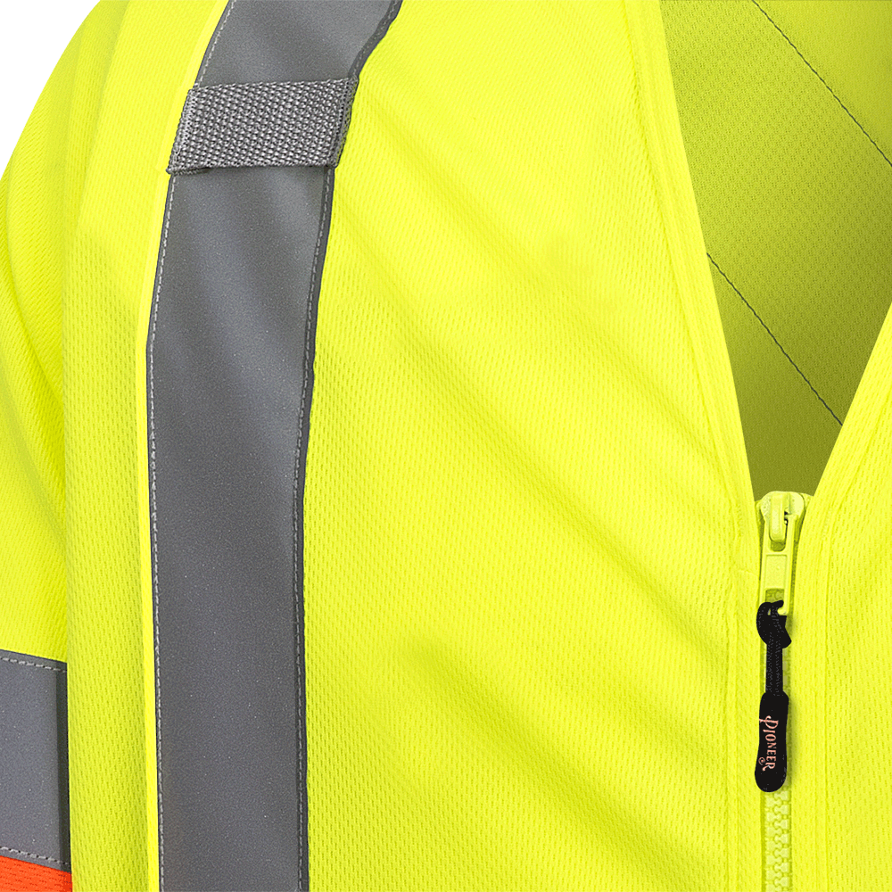 Pioneer Hi Viz Short Sleeved Quebec Traffic Shirt | Yellow | Sizes XS - 4XL Hi Vis Work Wear - Cleanflow