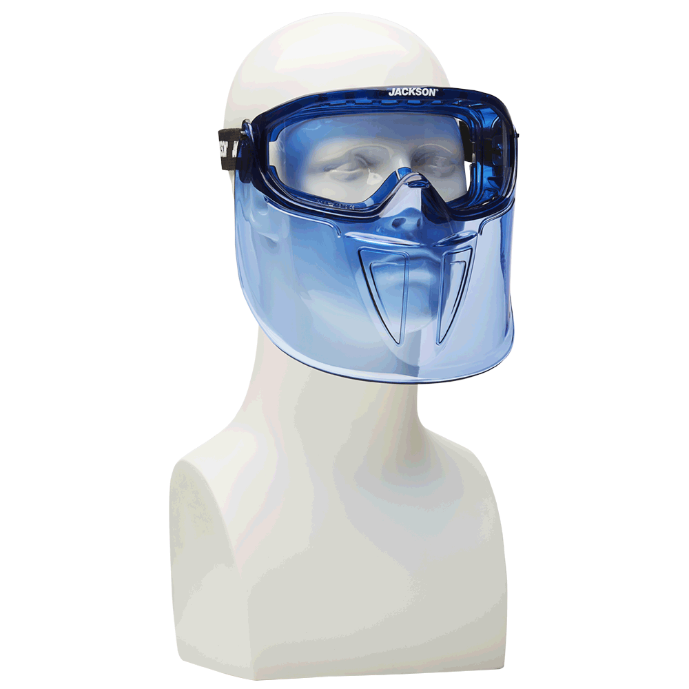 Jackson GPL550 Prem Safety Glasses w/ Blue Flip up chin guard Personal Protective Equipment - Cleanflow
