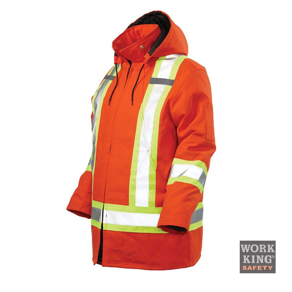 Tough Duck s157 Cotton Duck Winter Safety Parka | Orange | Limited Size Selection Hi Vis Work Wear - Cleanflow