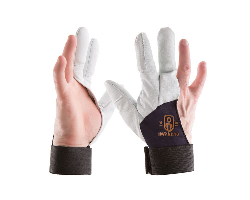 Impacto 202-30 Pearl Leather Series Three Finger Protection Repetitive Task Gloves Ergonomics - Cleanflow