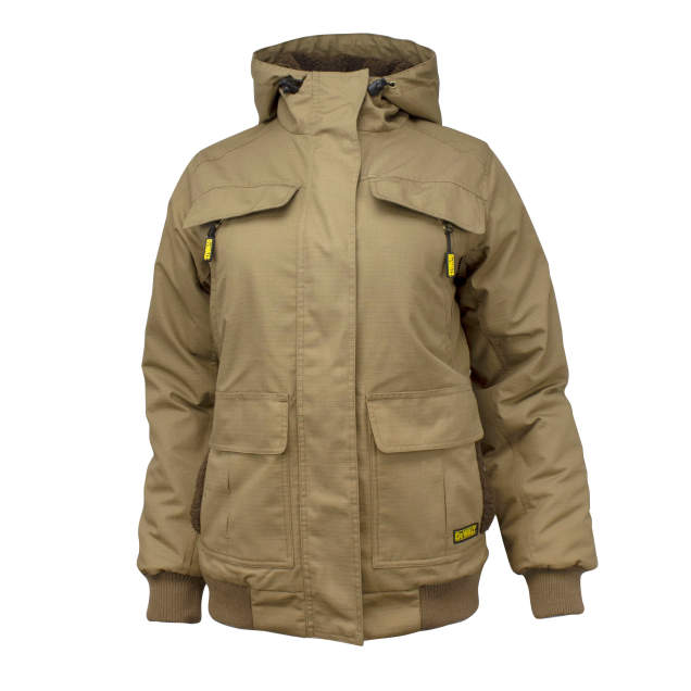 DEWALT® Women's Heavy Duty Ripstop Heated Jacket with Battery – 3 Heat Zones, Wind & Water Resistant, Sherpa Fleece Lining, 5 Pockets | Sizes XS-2XL