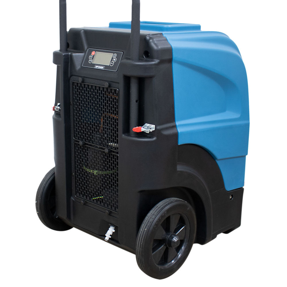 XPOWER XD-165L LGR Commercial Dehumidifier (165/280PPD) with Pump, Drain Hose, Handle and Wheels, Digital Display